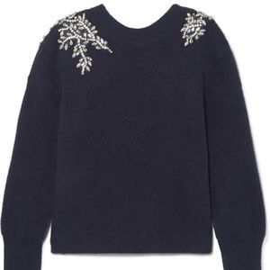 Veronica Beard Embellished Valerie Sweater Charcoal Medium